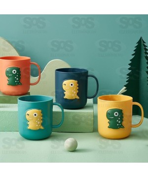 Caneca Infantil 340ml Dinossauro Fofo Cores Variadas TOP1481