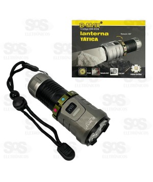 Lanterna Tática LED Recarregável B-Max BM-8556