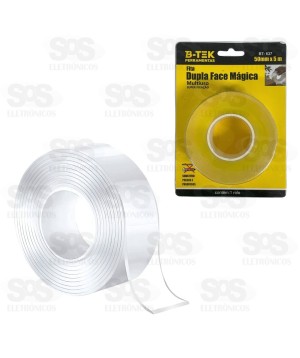 Fita Dupla Face Multiuso 5 Metros B-Tek BT-637