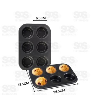 Forma Antiaderente Para 6 Cupcake B-Max BM-F1331