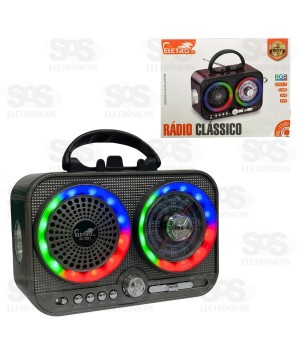 Rádio Retrô Bluetooth/FM/AM 9 Bandas Eletromex EL-1321