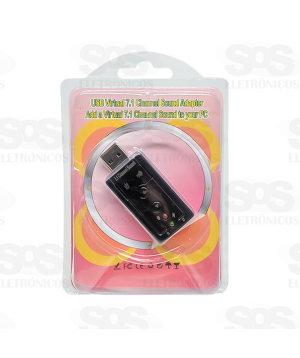 Placa de Som Externa USB 7.1