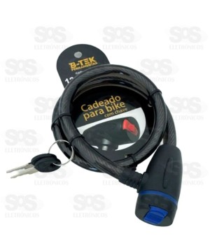 Cadeado Bicicleta Bike Reforçado Cabo Aço Com Chave 12x700mm BT-377