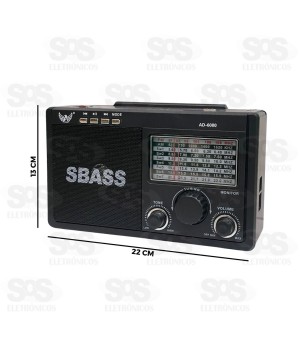 Rádio Retrô 9 Bandas Com Lanterna Altomex AD-6080