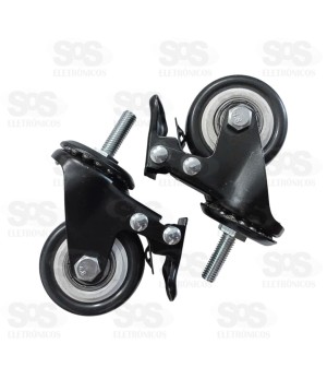 Rodízio Giratório Com Freio 2 Peças Luatek LWJ-PC1918