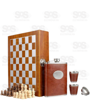 Jogo de Xadrez e Kit Bebida Luatek LK-CD24