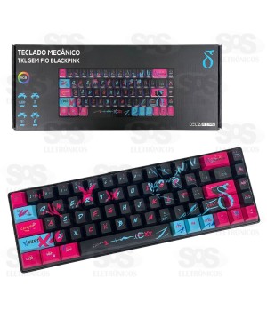 Teclado Gamer Mecânico Sem Fio Blackpink Aitek ATE-W12