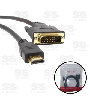 Cabo DVI Para HDMI 1,5 Metros Tomate MCB-023
