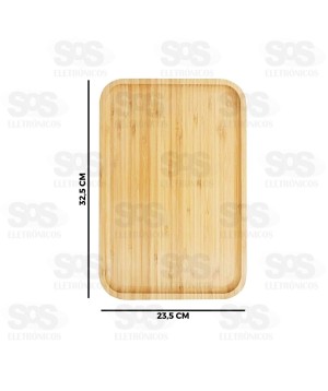 Bandeja Retangular Bambu Multiuso Top Útil TOP2153