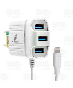 Carregador iPhone 4.1A Ultra Rápido X-CELL XC-IPH-UR24