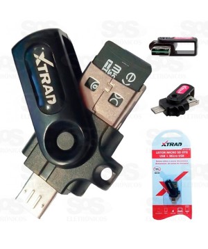 Leitor OTG De Cartão Memória Micro SD Xtrad Xt-2119