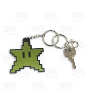 Chaveiro Plástico Estrela Pixel