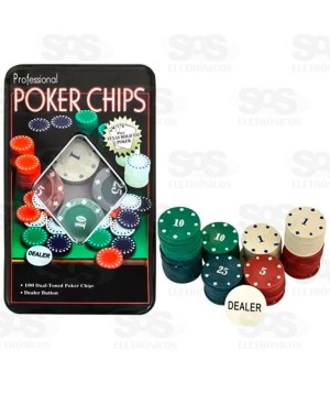 Conjunto Poker 100 Fichas Caerus crs-2790