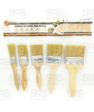 Conjunto de Pincel para Pintura com 5 Unidades Troya Tools TRY-6011