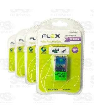 Pilha Recarregável 450 mAh Flex FX-9V 45B1