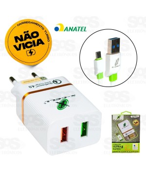 Carregador Micro USB V8 Ultra Rápida 2.8A 18W X-cell xc-ur16