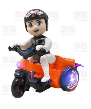 Motociclista Bate E Volta Com Luz E Som  Toy King TK-1449