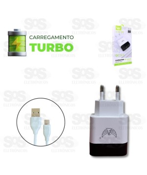 Carregador  Fast Charger 3.0 Com Cabo Type-c turbo Altomex AL-5027-c