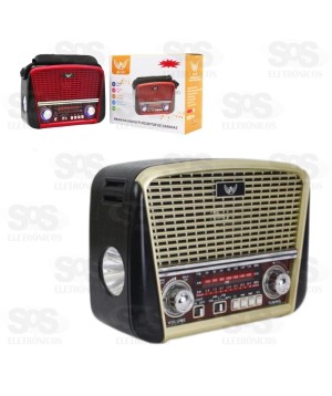 Rádio Retrô 3 Bandas com Lanterna Altomex JD-107/108
