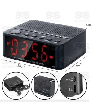 Rádio Relógio Bluetooth Despertador Alarme Fm Digital Le-674