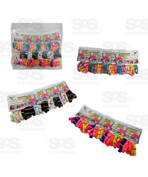Kit Elástico De Cabelo Colorido Com 120 Unidades Caerus EL-05