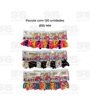 Kit Elástico De Cabelo Colorido Com 120 Unidades Caerus EL-05