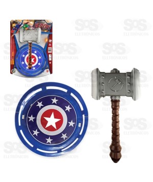 Martelo e Escudo Coleção Heróis 0689